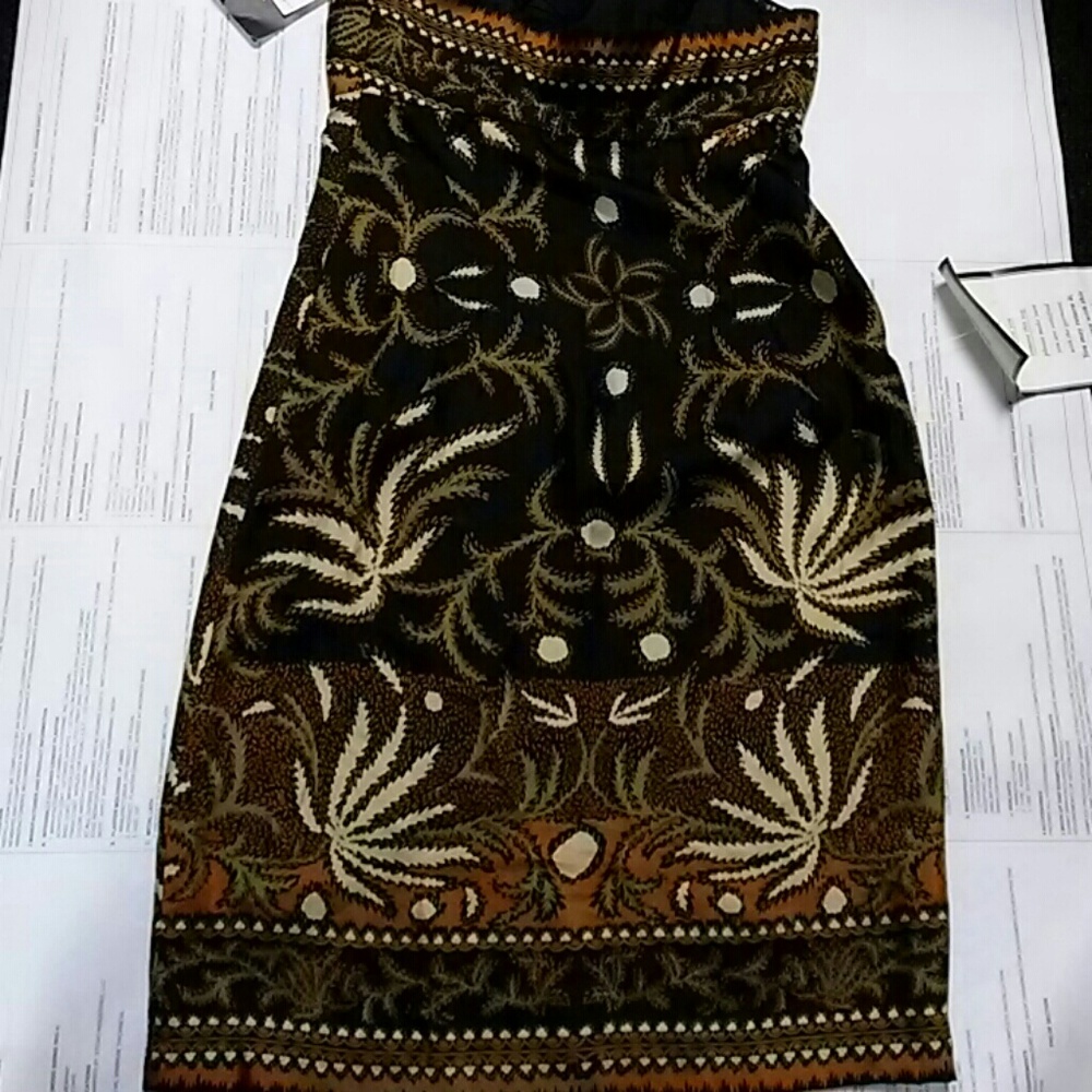 Nicole Miller silk strapless print dress NWT - Picture 3 of 5